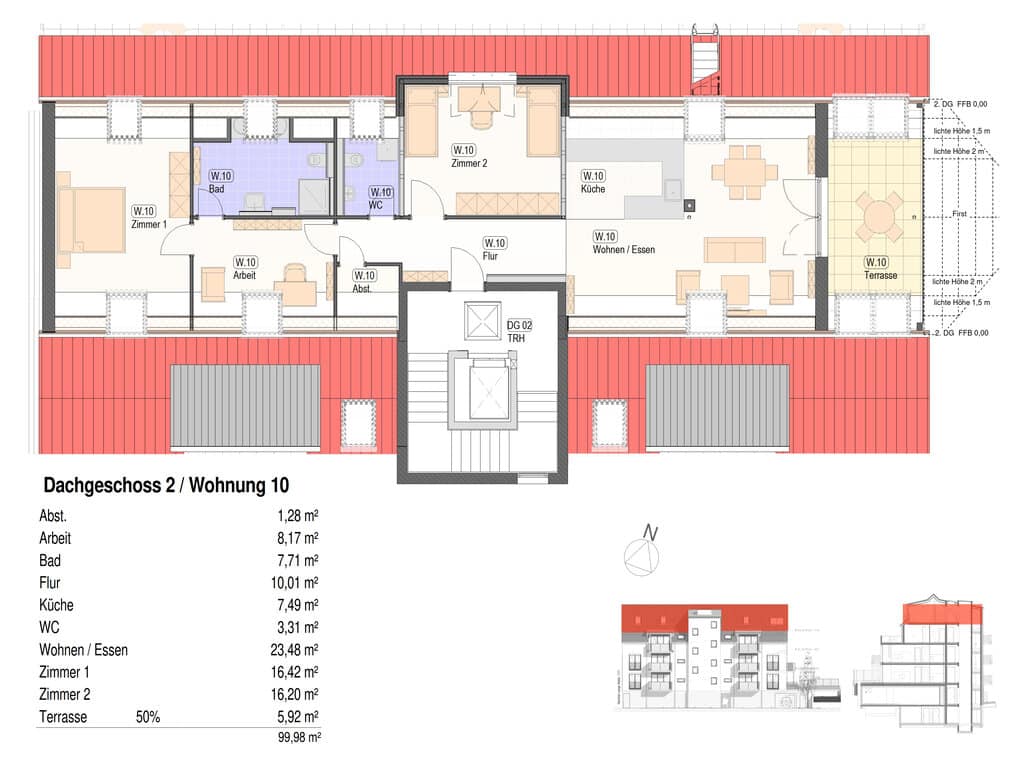 Grundriss der Neubauwohnung 10 in der Lange Straße 13 in Nürtingen-Neckarhausen